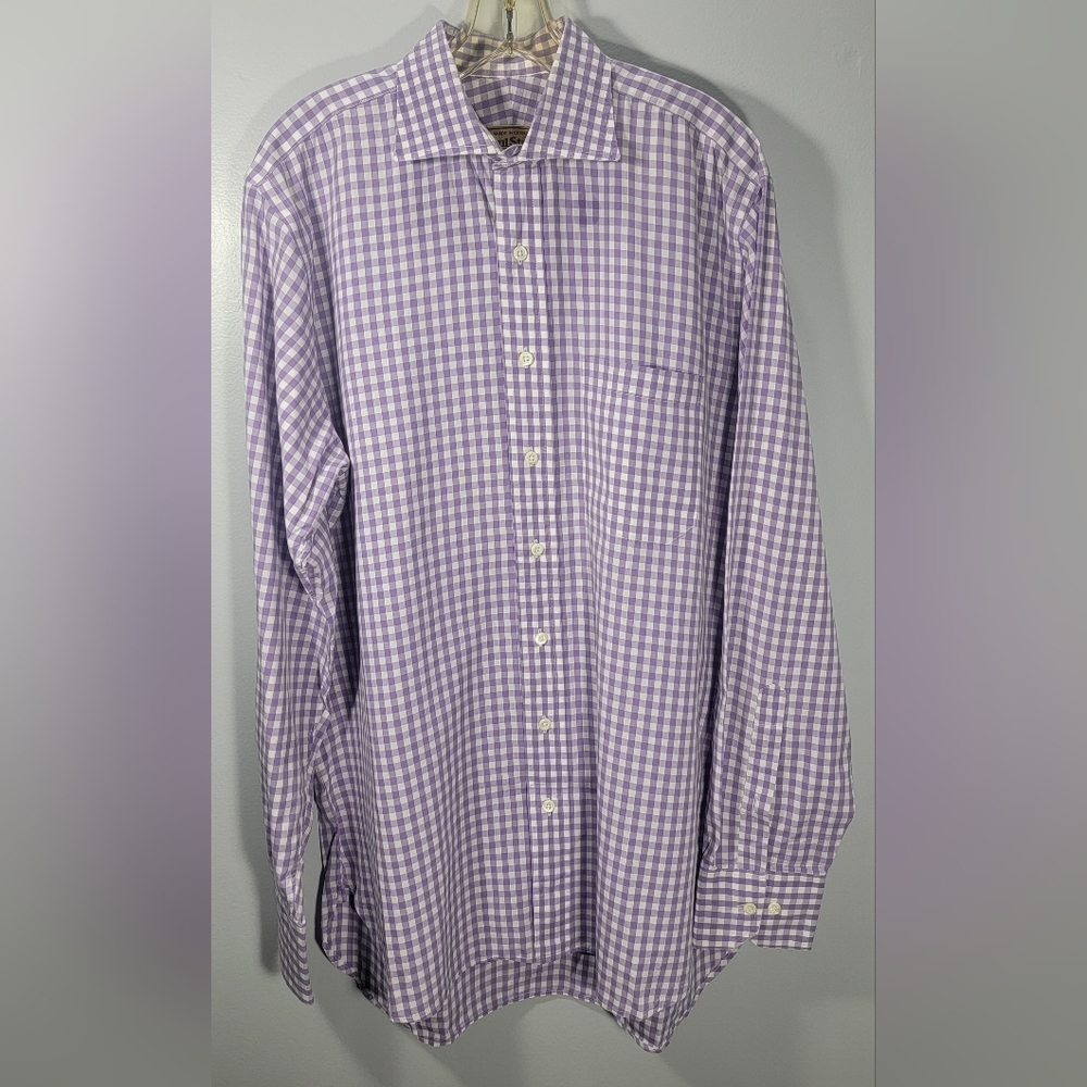 Paul Stuart Purple Check Shirt